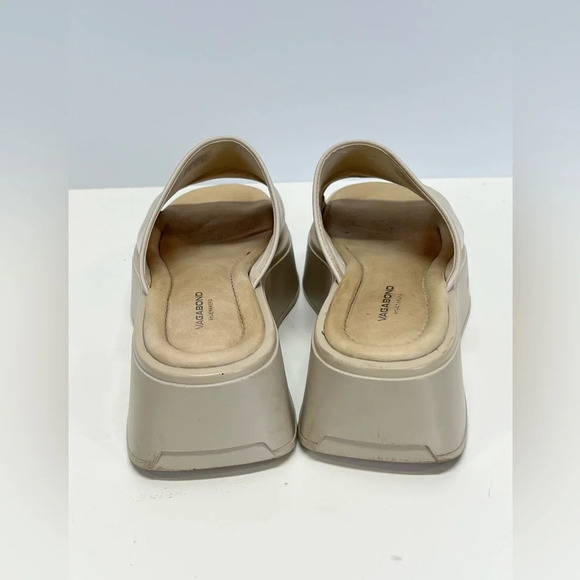VAGABOND Beige leather COURTNEY platform slide size‎ 9 - Picture 3 of 7